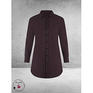 PLUS BASICS Blouse Long Prune